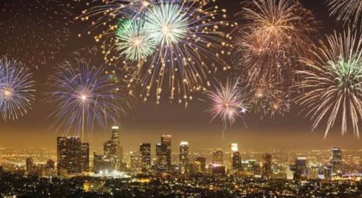 July fireworks over Los Angeles