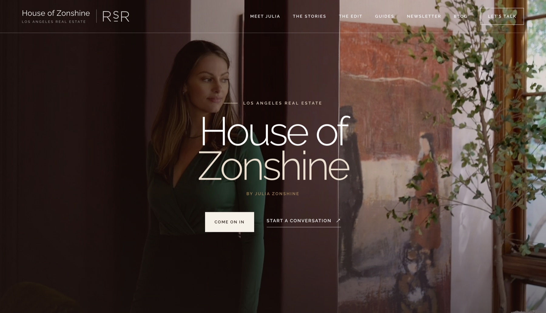 The House of Zonshine website homepage