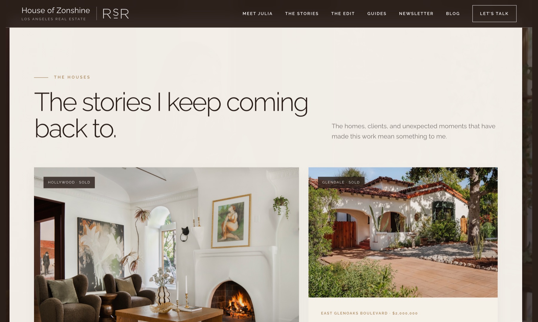 The stories section of the House of Zonshine website