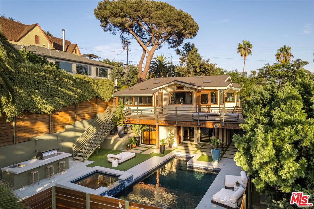 Hillside pool and spa with panoramic views at 1811 Micheltorena Street in Silver Lake